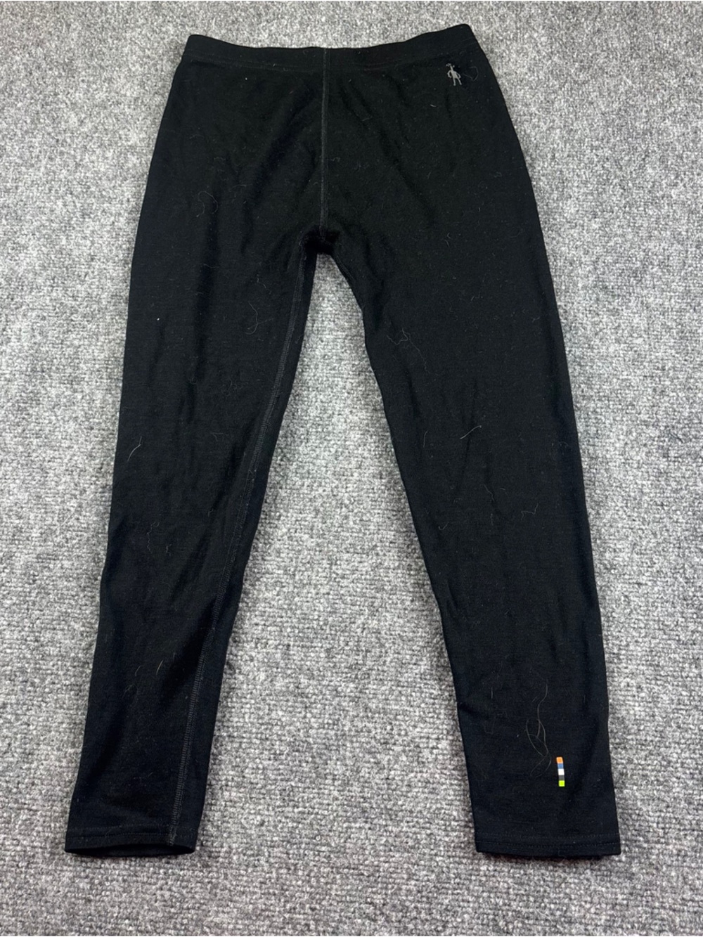 SMARTWOOL Kids Black Merino Wool Baselayer Pants Leggings size: Large